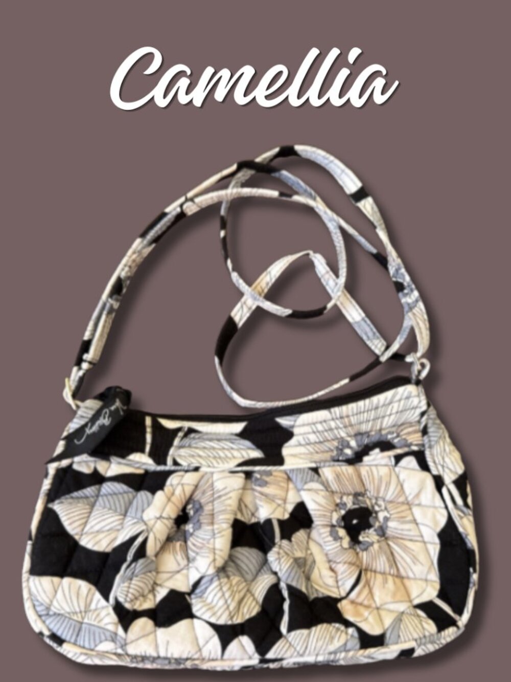 Vera Bradley Camellia Mini Crossbody Bag Retired Quilted Floral Purse